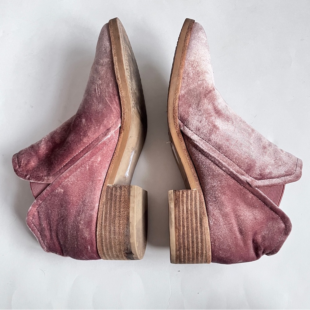 Dolce Vita Pink Velvet Ankle Boots Booties Size 8.5 - Picture 9 of 13